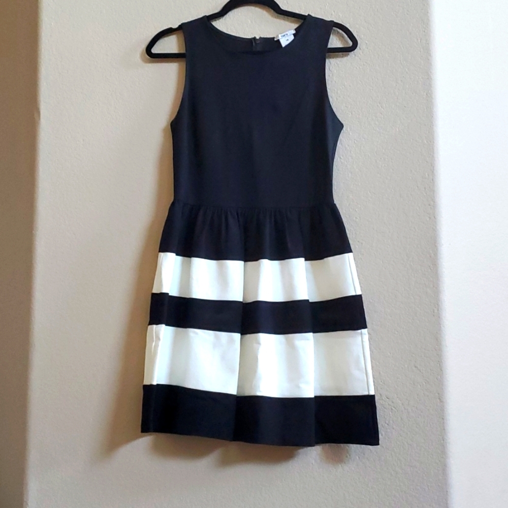 Bar III Black with White Stripe Cocktail Dress - Picture 2 of 5